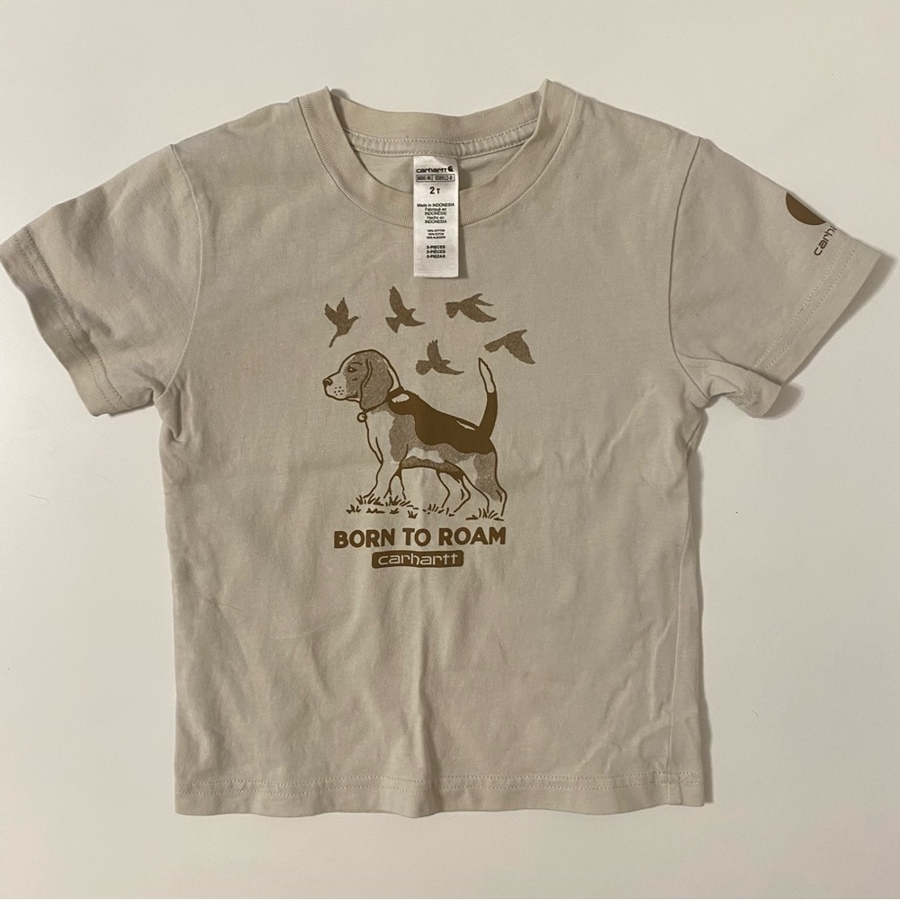 Carhartt Toddler Tan Shortalls and Shirt Set - Picture 4 of 4